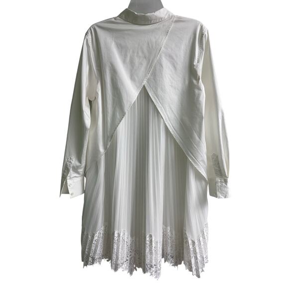 ALLSAINTS Iris Lace Cotton Blend Button Up White Shirt Dress Size M - Picture 3 of 12